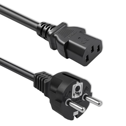 Qoltec Kabel zasilający SCHUKO CEE 7/7 (E/F) | IEC C13 | 3x1.0mm2 | Czysta miedź Cu | 1.5m