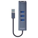 Savio Hub AK-58 3-portowy USB-A 3.1 Gen 1 z adapterem RJ-45 Gigabit Ethernet