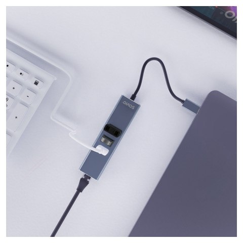 Savio Hub AK-58 3-portowy USB-A 3.1 Gen 1 z adapterem RJ-45 Gigabit Ethernet