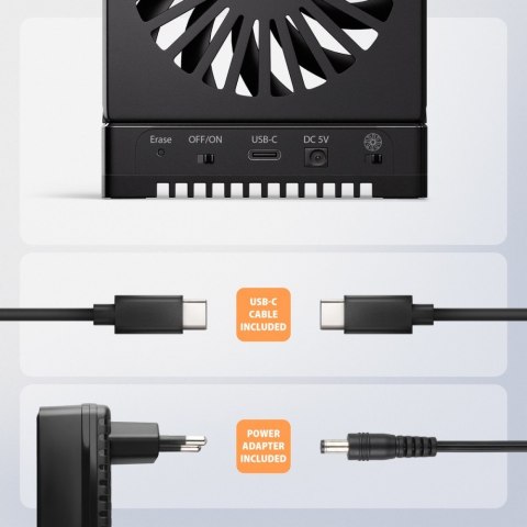AXAGON ADSA-M2C44 Stacja dokująca USB4 dla 4x M.2 NVMe SSD z funkcją klonowania dysków bez komputera