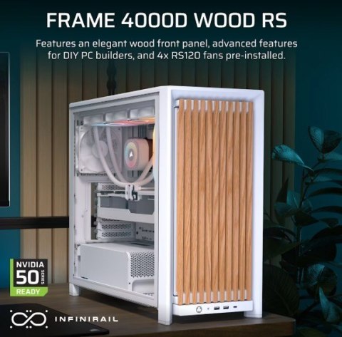 Corsair Obudowa FRAME 4000D RS Wood Mid-Tower White/Oak