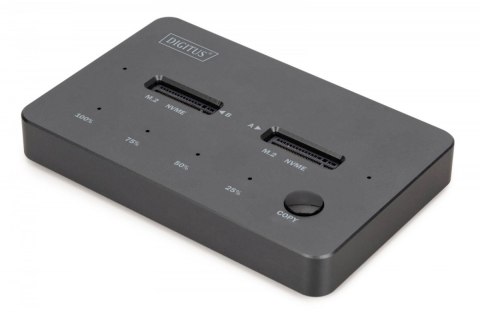 Digitus Stacja dokująca dysków z funkcją klonowania | USB-C 3.2 Gen2 10Gbps | SSD M.2 NVMe (max. 2x 4TB) | Funkcja Offline Clone | Czarn