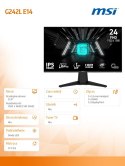MSI Monitor G242L E14 23.8/LED/FHD/Flat/144Hz/Czarny