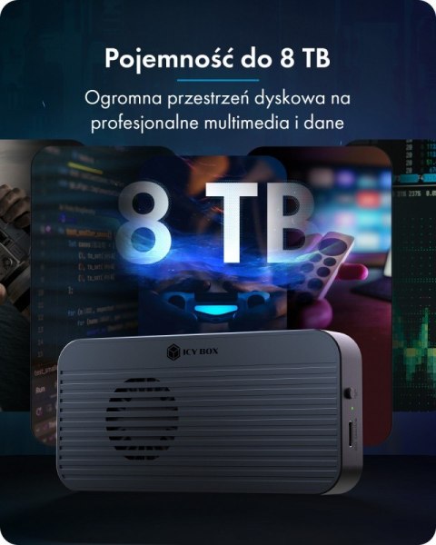 IcyBox Obudowa z 80 Gbps IB-1980M-80G Thunderbolt 5 M.2 NVMe SSD