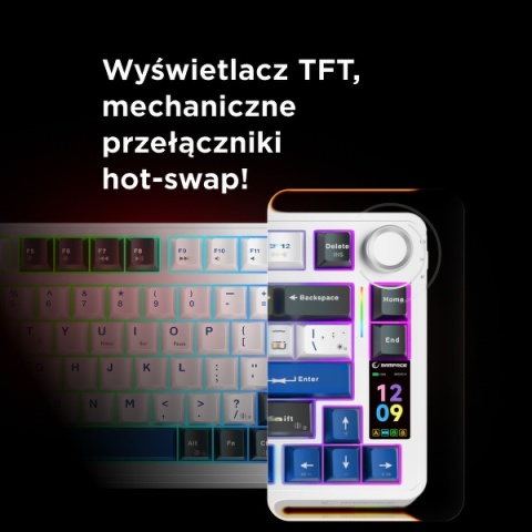 Klawiatura Rampage Quell Pro mechaniczna bezprzewodowa gaming hot swap RGB