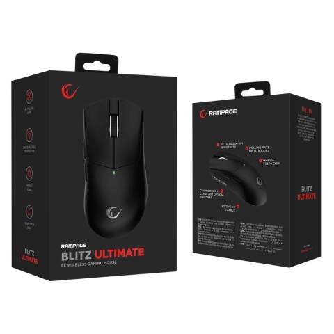 Mysz Gamingowa Rampage Blitz Ultimate Bezprzewodowa Bluetooth 30000 DPI