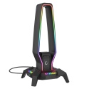 Stojak Uchwyt Gamingowy Rampage IGRIS RGB USB-A USB-C Na Słuchawki Czarny