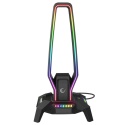 Stojak Uchwyt Gamingowy Rampage IGRIS RGB USB-A USB-C Na Słuchawki Czarny
