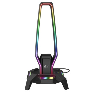 Stojak Uchwyt Gamingowy Rampage IGRIS RGB USB-A USB-C Na Słuchawki Czarny
