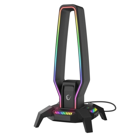 Stojak Uchwyt Gamingowy Rampage IGRIS RGB USB-A USB-C Na Słuchawki Czarny