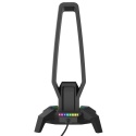 Stojak Uchwyt Gamingowy Rampage IGRIS RGB USB-A USB-C Na Słuchawki Czarny