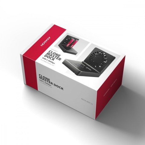 AXAGON ADSA-M2C22 Stacja dokująca USB4 dla 2x M.2 NVMe SSD z funkcją klonowania dysków bez komputera, z wentylatorem chłodzącym