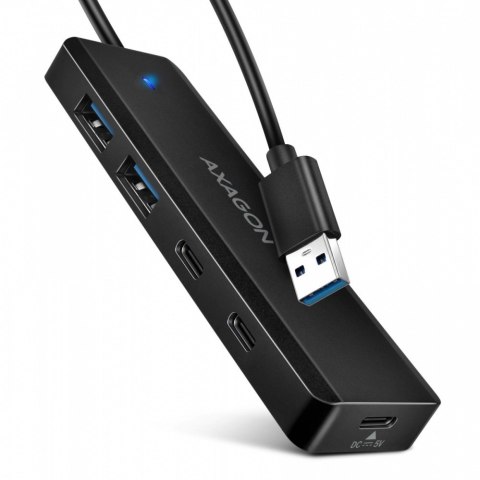 AXAGON HUB 4-portowy 5gbps 2x USB-A 2x USB-C, USB-C power in 19 cm kabel HUE-C2A