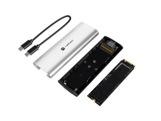 Natec Obudowa SSD zewnętrzna RHINO M.2 NVME USB-C 3.2 arctic silver