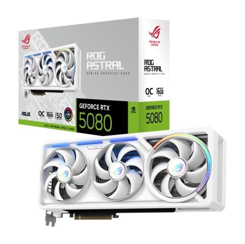 Asus Karta graficzna GeForce RTX 5080 ROG ASTRAL OC GDDR7 256bit 2HDMI/3DP biała