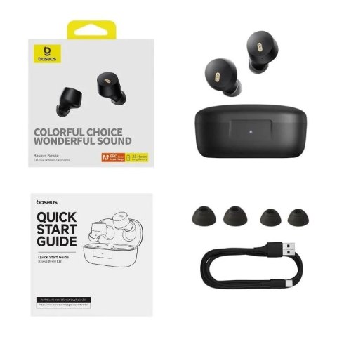 Baseus Słuchawki douszne Bluetooth 5.3 BOWIE E18 czarne