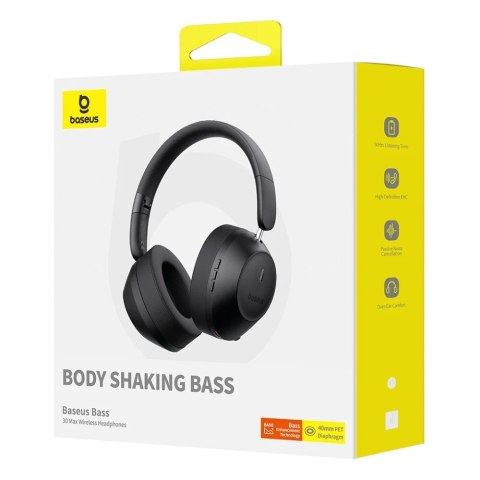 Baseus Słuchawki nauszne bluetooth 5.3 BASS 30 MAX czarne