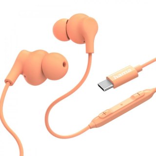 Hama Słuchawki douszne Curly usb-c pomarańczowe