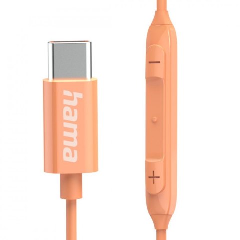 Hama Słuchawki douszne Curly usb-c pomarańczowe