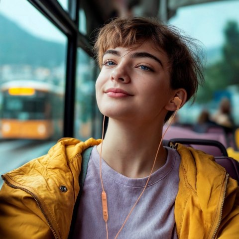 Hama Słuchawki douszne Curly usb-c pomarańczowe