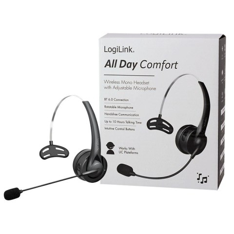 LogiLink Słuchawka nauszna z mikrofonem, bluetooth