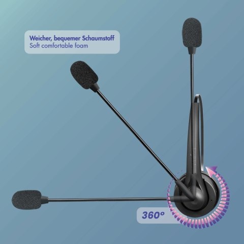 LogiLink Słuchawka nauszna z mikrofonem, bluetooth