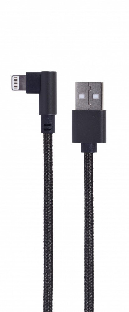 Gembird Kabel USB - do 8 pin kątowy w oplocie tekstylnym, 0.2m, czarny
