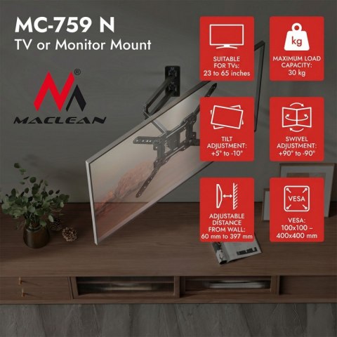 Maclean Uchwyt do TV max 23-65 cali MC-759 N
