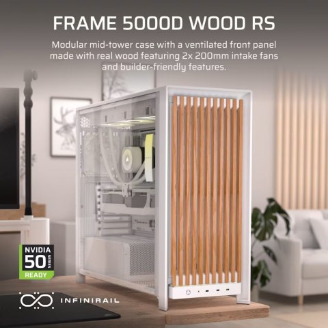 Corsair Obudowa FRAME 5000D WOOD RS White/Oak
