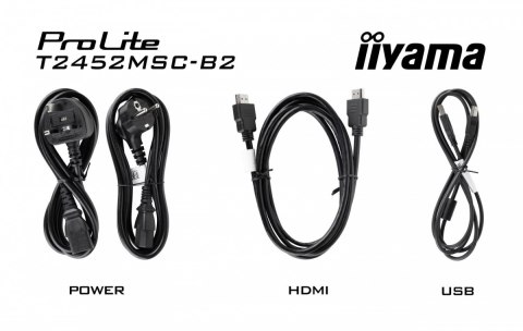 IIYAMA Monitor 24 cale T2452MSC-B2 10 PKT. POJ, IPS, HDMI, DP, 1300:1, 5ms