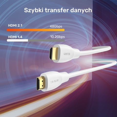 Kabel Przewód Unitek HDMI 2.1 8K HDR Transmisja Audio Wideo 3 m Biały