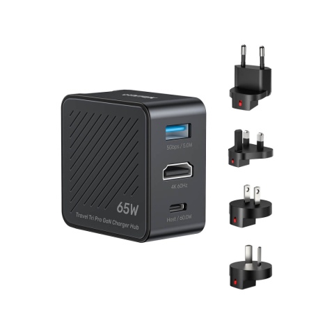 Ładowarka Hub Unitek GaN 65 W USB-C USB-A HDMI 4K 60 Hz Podróżna