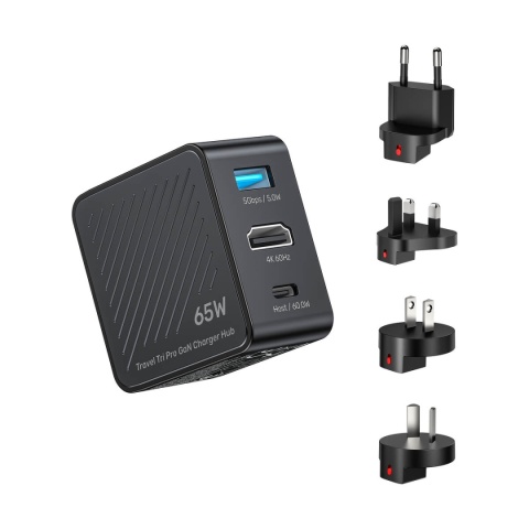 Ładowarka Hub Unitek GaN 65 W USB-C USB-A HDMI 4K 60 Hz Podróżna