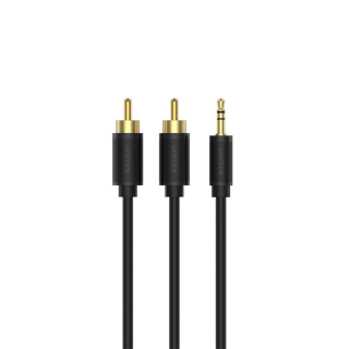Kabel Przewód Unitek C19021BK Audio Mini Jack 3,5 mm Na 2x RCA 3 m Czarny