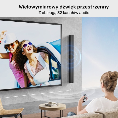 Kabel Przewód Unitek HDMI 2.1 8K HDR 7,5 m Wtyk-Wtyk Audio Video Biały
