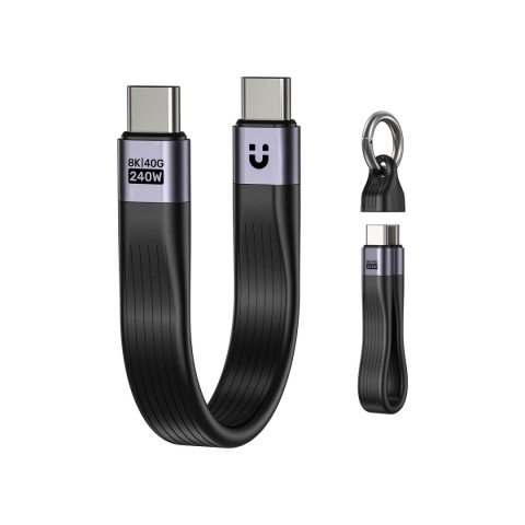 Kabel Przewód Unitek USB-C Do USB-C USB4 40 Gbps PD 240 W 8K 13 cm Czarny