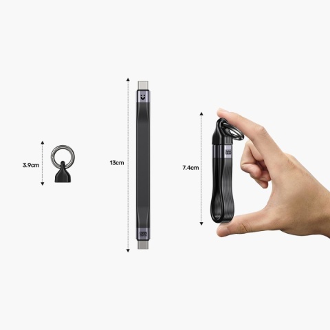 Kabel Przewód Unitek USB-C Do USB-C USB4 40 Gbps PD 240 W 8K 13 cm Czarny