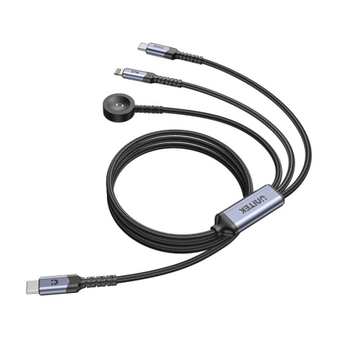 Kabel Przewód Unitek USB-C Lightning Apple Watch PD 100 W 480 Mbps 1,2 m
