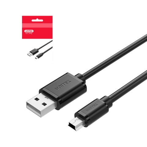 Kabel Przewód Unitek Y-C1432/3EBK03 USB 2.0 480 Mbps USB-A Mini USB-B 1,5 m