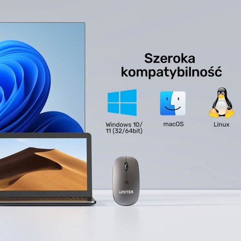 Myszka Unitek Bezprzewodowa Optyczna 2,4 GHz Do Laptopa Komputera Biurowa
