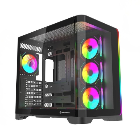 Obudowa Gamingowa PC Rampage LYRON Mid Tower M-ATX 7 Wentylatorów ARGB