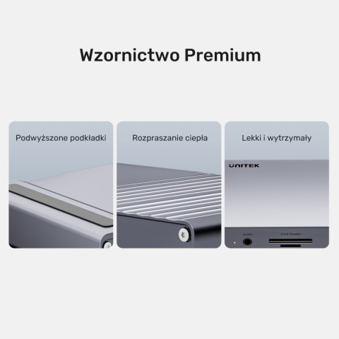 Stacja Dokująca Unitek USB4 40 Gbps HDMI 2.1 8K 120 W 6x USB-C Czytnik SD