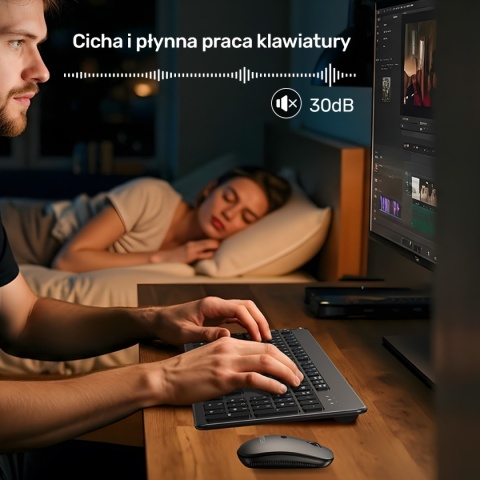 Zestaw Klawiatura Myszka Unitek SlimDuo Bezprzewodowy 2,4 GHz