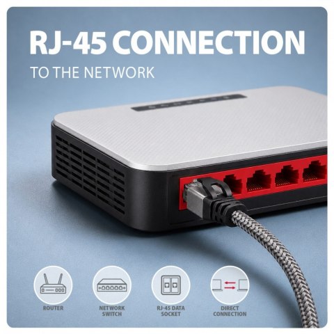 AXAGON ADE-AM20 USB-A Gigabit Ethernet adapter z zintegrowanym kablem sieciowym CAT6 RJ-45 2 m