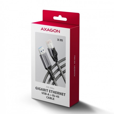 AXAGON ADE-AM20 USB-A Gigabit Ethernet adapter z zintegrowanym kablem sieciowym CAT6 RJ-45 2 m