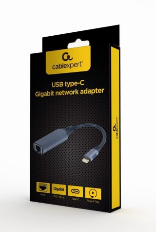 Gembird Adapter USB-C to LAN GbE RJ-45