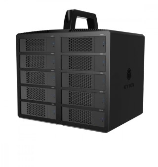 IcyBox Obudowa IB-3710-C31 10xHDD 2,5"/3,5" SATA, Single Mode, HOST USB 3.2 Gen2, Zasilacz 200W