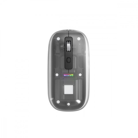 MARVO Mysz biurowa PRISM 20W bezprzewodowa transparentna