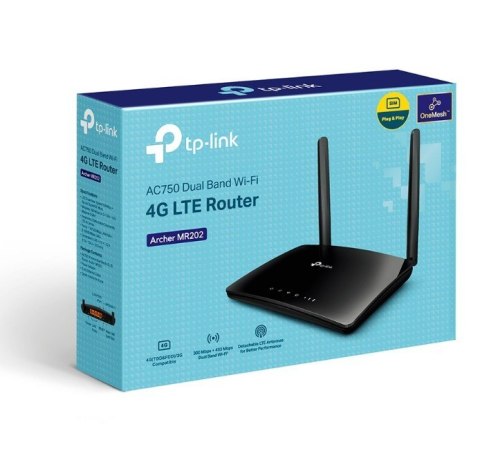 TP-LINK Router AC750 Wireless Dual Band 4G LTE 	Archer MR202 Build-In 150Mbps 4G LTE Modem